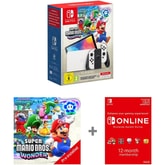 Thumbnail preview of Nintendo Switch OLED Model White + Super Mario Bros Wonder + Nintendo Switch Online 12 Month Membership